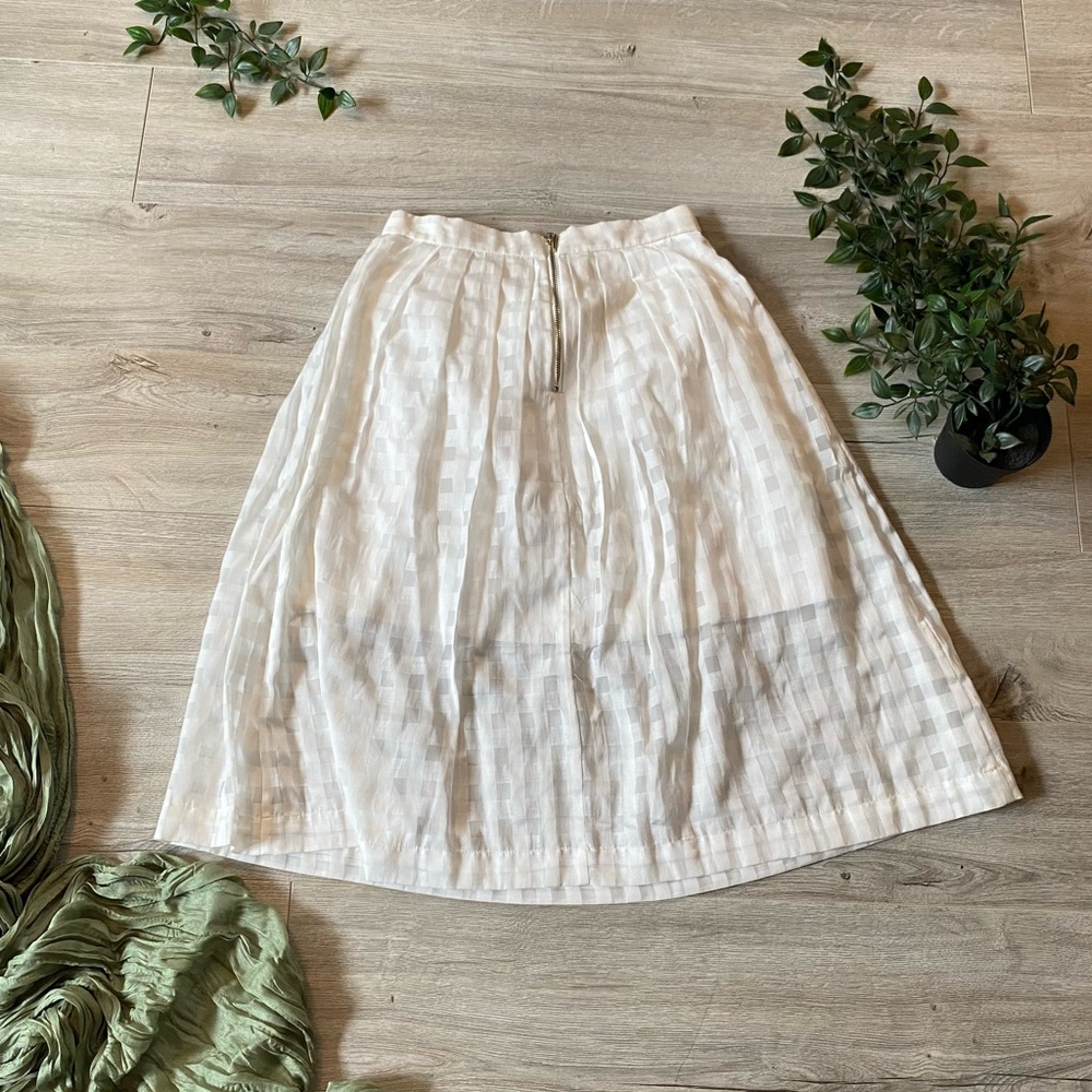 Ever New | white midi-skirt - sheer checker overlay - Picture 2 of 5